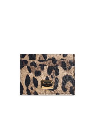 Dolce & Gabbana Tarjetero Lear con estampado de leopardo Dauphine