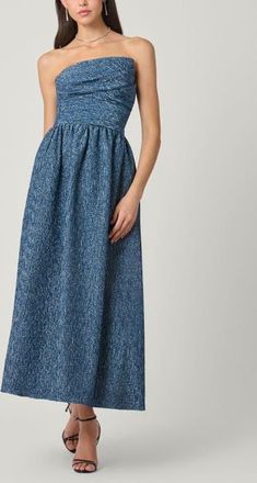 Shoshanna Midnight Sanders Sapphire Jacquard Dress at Nordstrom, Size 12