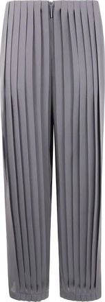 Giorgio Armani Pantaloni in seta con pieghe - Grigio