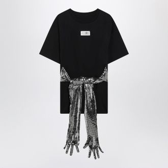 Maison Margiela Black Cotton T Shirt With Gloves