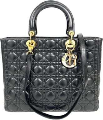 Dior Pre-owned Lady Dior Handtas - Dames - Vintage Handtas - Zwart - ONE Size - Leer - Vintage