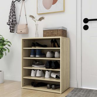 vidaXL Vidaxl - Mueble Zapatero De Madera Contrachapada Color Roble 60x35x70 Cm