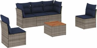 vidaXL Vidaxl - Set Divani Da Giardino 6 Pz Con Cuscini Grigio In Polyrattan