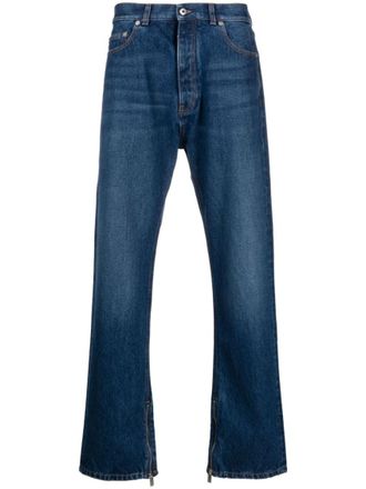 Off-white Dark Blue Straight Jeans
