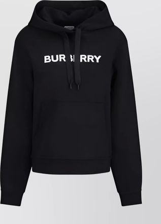 Burberry cotton hoodie with drawstring and kangaroo pocket