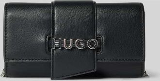 HUGO BOSS Clutch mit Label-Applikation aus Metall Modell MEL 2.0 in Black, Gr&ouml;&szlig;e 1