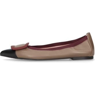 Pretty Ballerinas Pointed toe elasticated ballet flat in Taupe at Nordstrom, Size 38.5