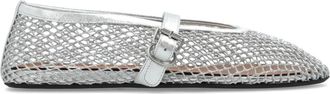 Alaia Ballet Flats In Laminated Fishnet