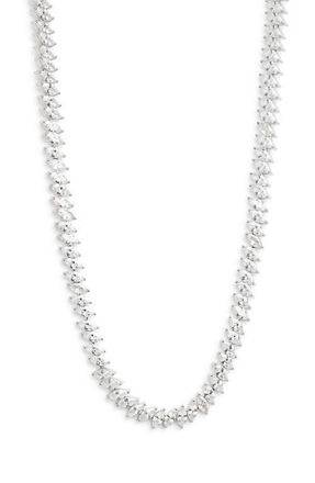 Nordstrom Marquise Cubic Zirconia Eternity Necklace in Clear- Silver at Nordstrom