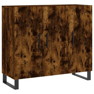 Berkfield Home Sideboard Smoked Oak 90x34x80 cm Engineered Wood in Brown | Size: 90 x 34 x 80 cm