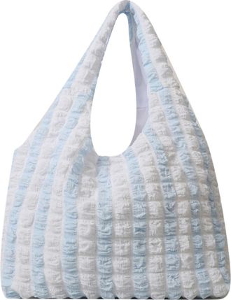 Generic Womens Plush Bags Handbag Pleated Cloud Bag Female Candy Color Large Capacity Shoulder Handbags Shopping Girls Pouch Tote Bolsas(Blue)