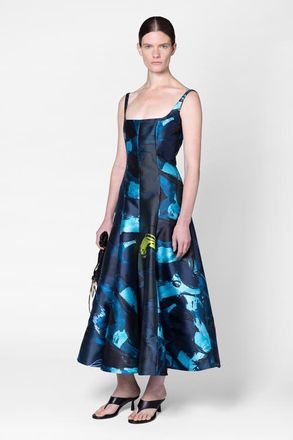 Roksanda Ilincic A-line Zelia Dress in Brush/stripe/verdant at Nordstrom, Size 8