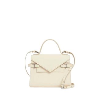 Le Tanneur Emilie Double Flap Handtas - Dames - Handtassen - Wit - ONE Size - Leer - Tassen