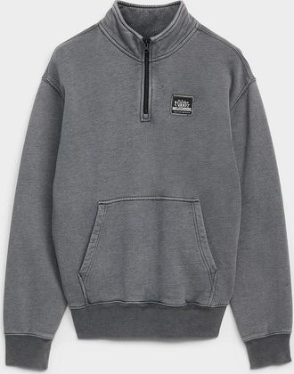 Vans Mens Grey wash quarter-zip sweatshirt