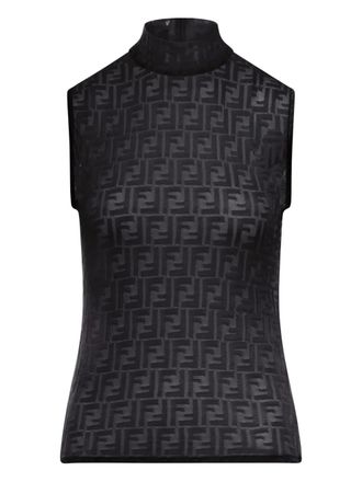 Fendi high-neck patterned top - Black