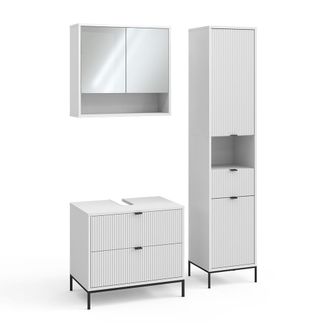 Vicco Juego De Muebles De Ba&ntilde;o De 3 Piezas Eliza, Blanco, 3 Partes, Vicco