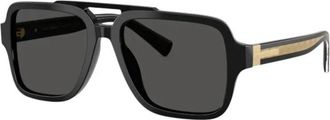 Dolce & Gabbana Aviator Zonnebril - Heren - Zonnebrillen - Zwart - 56 MM - Accessoires