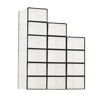 OEM Cajas Para Guardar Zapatos, Dise&ntilde;o Apilable, A Prueba De Polvo, Negras