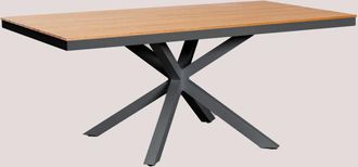 Sklum Sklum - Mesa de jardín rectangular 180x100 cm en aluminio y madera Archer