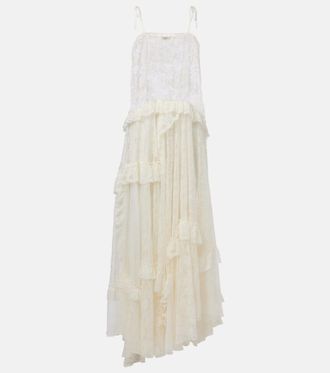 Chloé Chloé Ruffled sheer lace maxi dress