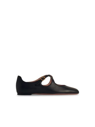 Bally Beliska Black Leather Ballet Flats