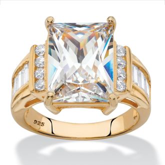 Palm Beach Jewelry 10.72 TCW 14k Gold/SS CZ Engagement Ring