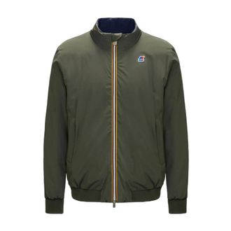 K-Way Bomber Jackets, male, Green, S, Reversible Windproof Waterproof Jacket