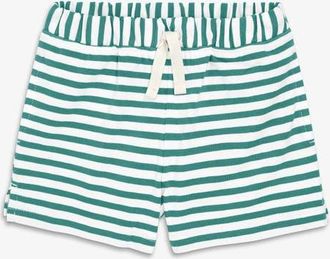 primary Baby Play Short In Stripe in Sunwashed Teal White Stripe at Nordstrom, Size 12-18M