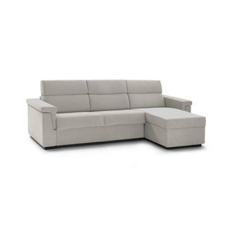 Dmora Sof&aacute; Cama Con Pen&iacute;nsula Zara, Sof&aacute; Esquinero Transformable Para Sal&oacute;n, Acolchado, Desenfundable, Calidad 100% Made In Italy, 285x160 H100 Cm, Beige - 