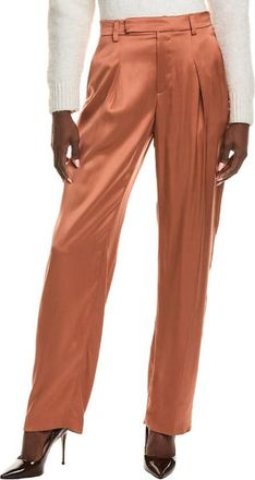Brunello Cucinelli Rust Relaxed Silk Trousers, Brand Size 36 (US Size 2)