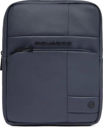 Piquadro i Pad Crossbody Tas - Heren - Schoudertassen - Blauw - ONE Size - Katoen - Tassen