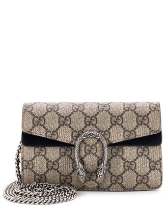 Gucci Black Gg Coated Canvas Dionysus Bag Super Mini (Authentic Pre-Loved)