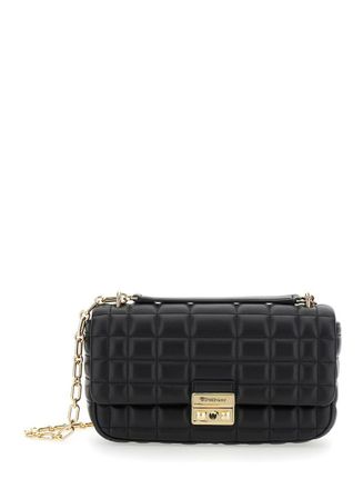 Michael Kors Tribeca Black Quilted Crossbody Bag With Chain-Link Shoulder Strap And Logo Plaque On The Front In Leather Woman