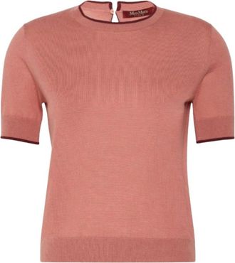 Max Mara Truien & Vesten, Dames, Roze, M, MST Agenda Ronde Hals Breiwerk