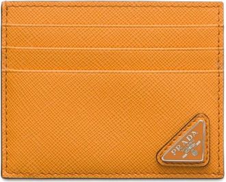 Prada Portacarte con logo - Arancione