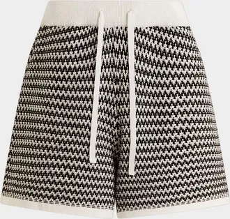 Varley Villiers Zigzag Cotton Shorts