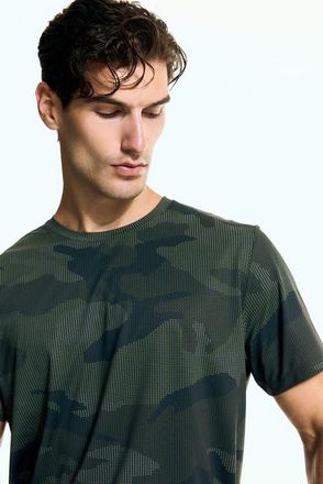 H&M Mesh Sports T-shirt With Drymove in Dark Green/patterned at Nordstrom, Size Xxx-Large