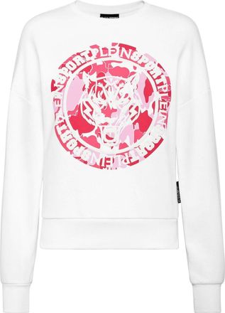 Plein Sport Carbon Tiger cotton sweatshirt - women - Cotton/Polyester - S - White