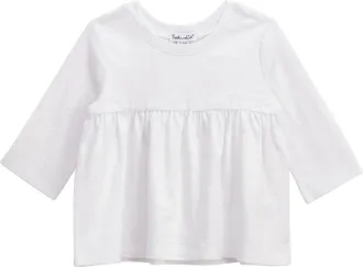 Splendid Basic Long Sleeve Tee in White at Nordstrom, Size 18-24M