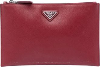 Prada Pre-owned Leather prada-bags - Dames - Vintage Clutch - Rood - ONE Size - Vintage