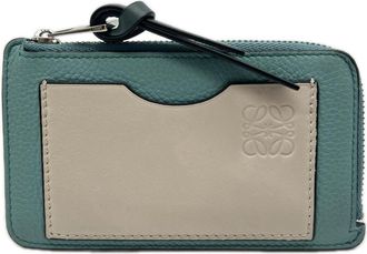 Loewe Blue Gray Leather Coin Purse/Coin Case (Pre-Owned)