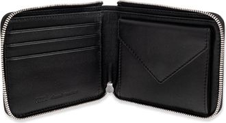 Ami Leather Wallet With Logo, Unisex, Black