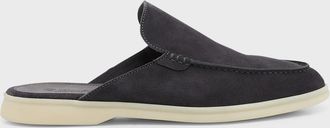 Loro Piana Mens Suede Mule Loafers