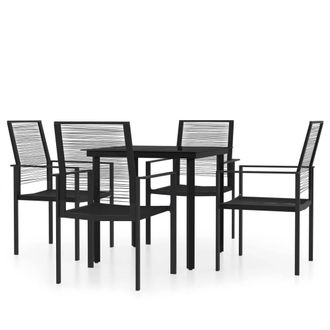 Berkfield Home 5 Piece Garden Dining Set Black