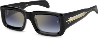 Eyewear by David Beckham Zwart Blauw Goud Gespiegelde Zonnebril - Heren - Zonnebrillen - Zwart - 52 MM - Accessoires