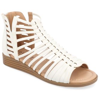 Journee Collection Women & apos;s Delilah Medium and Wide Width Sliver Wedge Sandals
