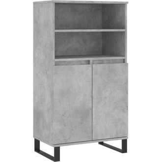 vidaXL Highboard Concrete Grey 60x36x110 cm Engineered Wood Vidaxl