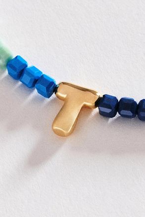 Anthropologie Colorful Beaded Initial Necklace