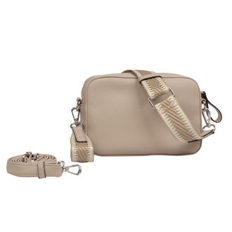 Gabor Handtasche GABOR Silena, Damen, Gr. B/H/T: 22cm x 15cm x 7cm, grau (taupe), Polyurethan, clean, gepflegt, gepr&auml;gtes Muster, unifarben, Taschen Handtas