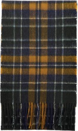 Barbour Geruite Tartan Wol Kasjmier Sjaal - Heren - Wintersjaals - Groen - ONE Size - Wol - Accessoires